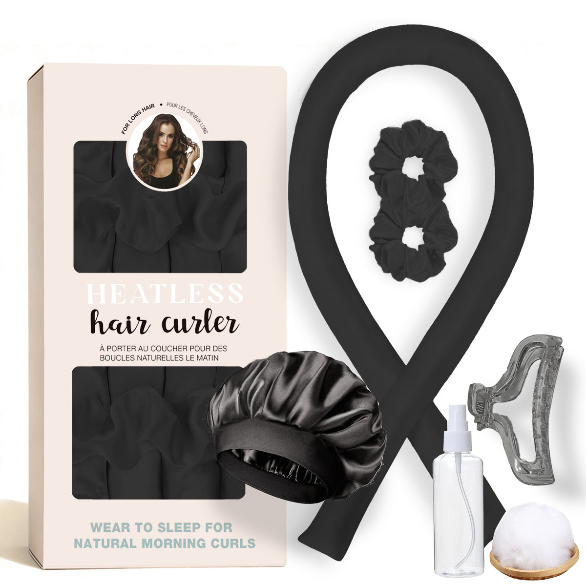 No-Heat Satin Hair Curler Set – Heatless Waves & U‑Shaped Curls, view 44