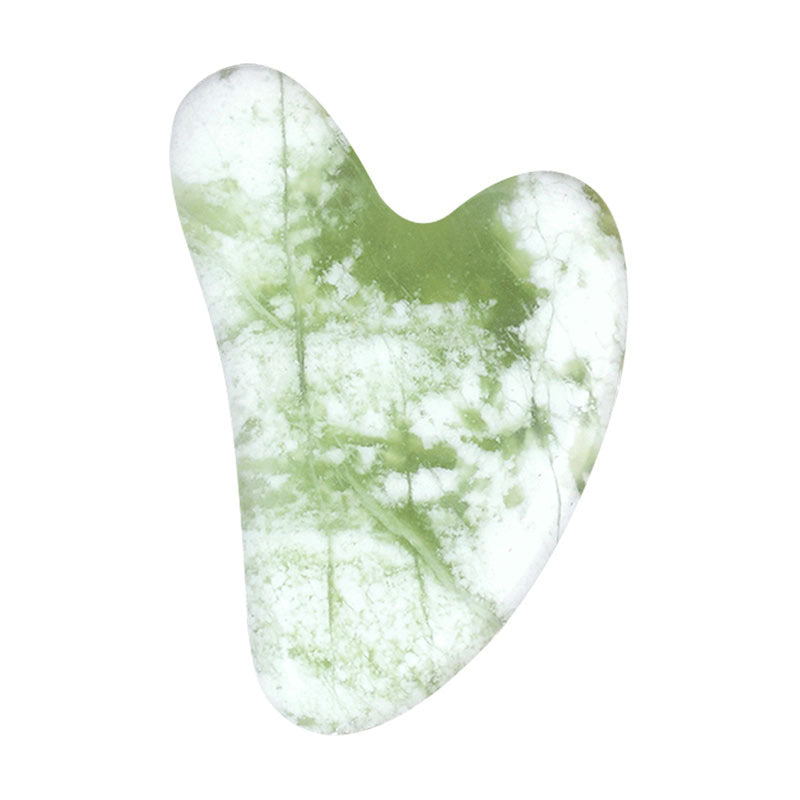 Natural Jade Gua Sha Tool – Heart-Shaped Facial & Body Massage Stone