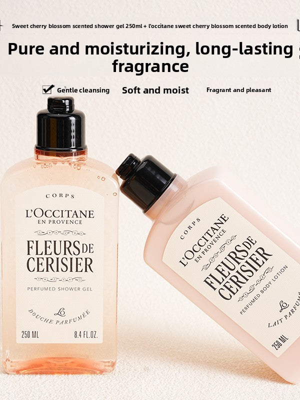 L'Occitane Cherry Blossom Toiletries Gift Set – Sakura Shower Gel, Body Lotion & Hand Cream