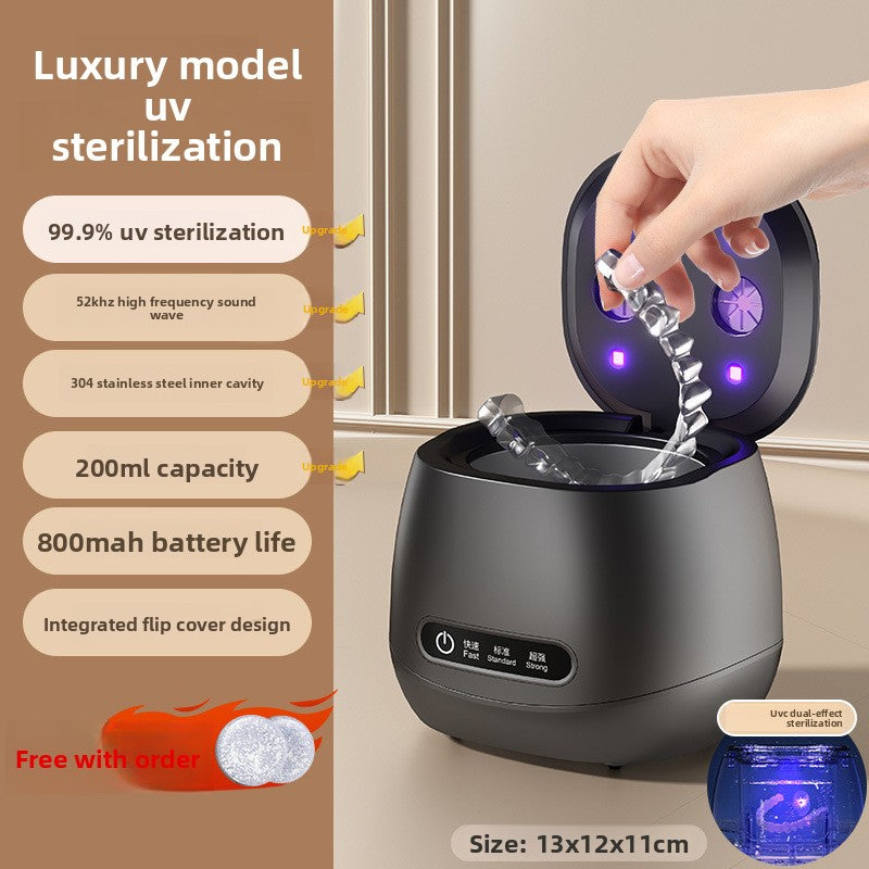 USB Ultrasonic Retainer & Jewelry Cleaner with UV Blue Light – Portable Deep Cleaning Tank, view 6