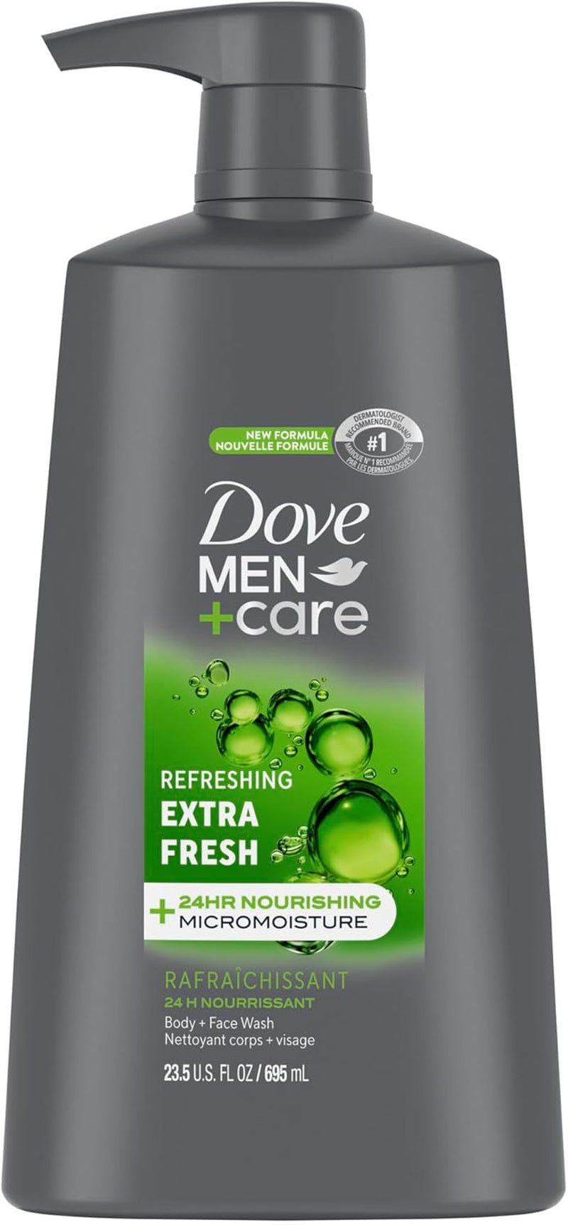 Dove Men+Care Extra Fresh Body & Face Wash with Micromoisture Technology for Cooling Refreshment and Skin Strengthening, 695 ml