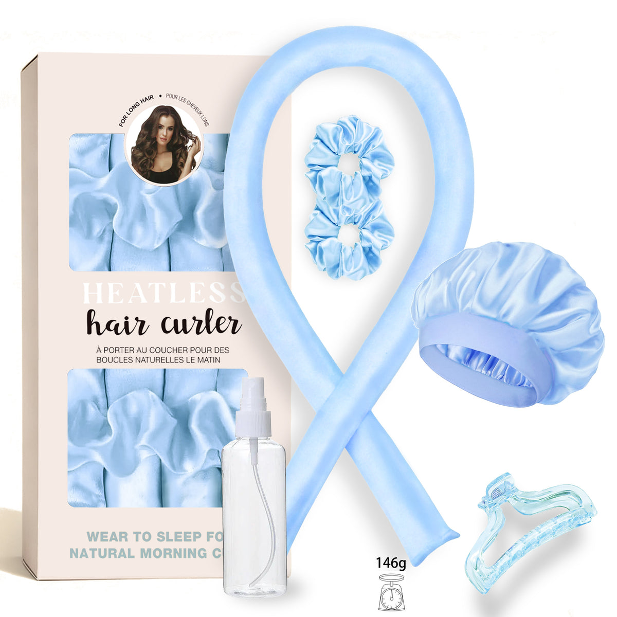 No-Heat Satin Hair Curler Set – Heatless Waves & U‑Shaped Curls, view 34