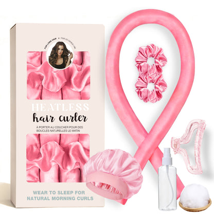 No-Heat Satin Curling Set – Handmade Wave & U-Shaped Hair Curler