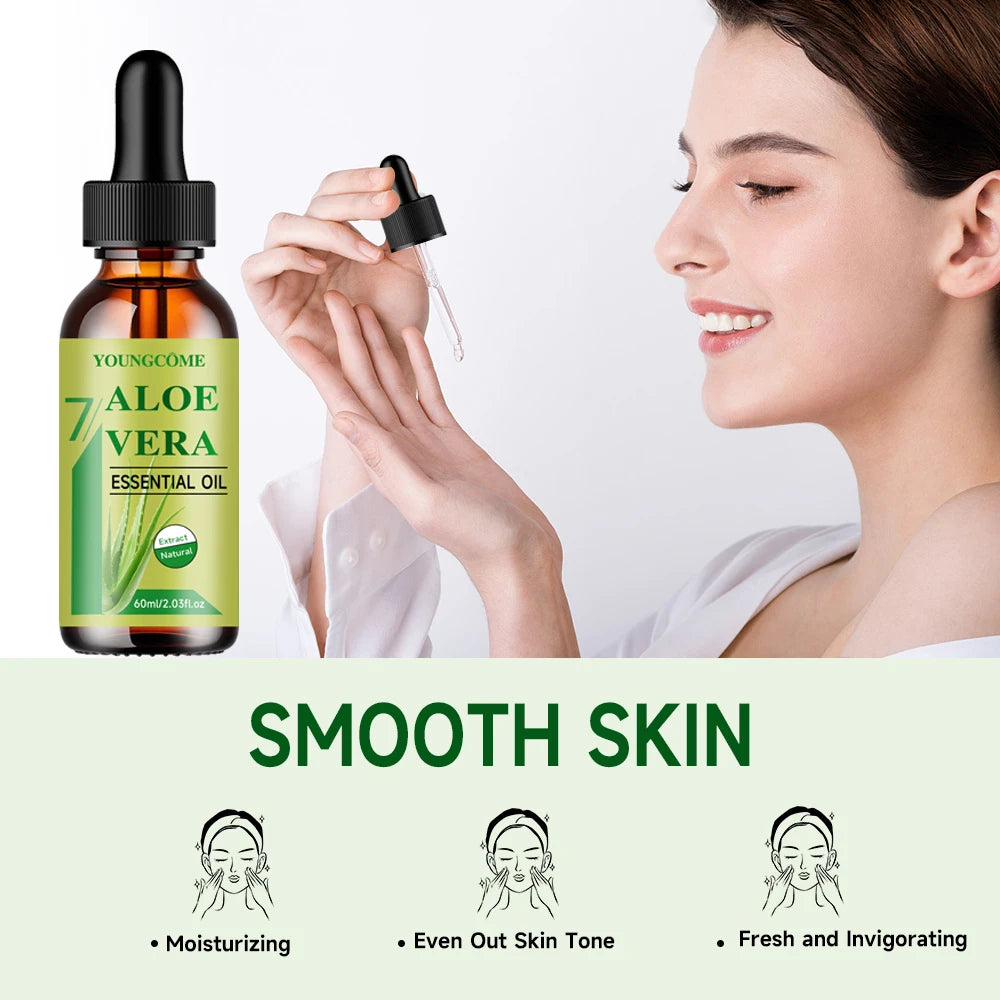 YOUNGCOME Aloe vera essential oil Anti Aging Firming Skin Face Moisturizing Relaxing Massage Oil Hair Repair Skin Care Body Oil