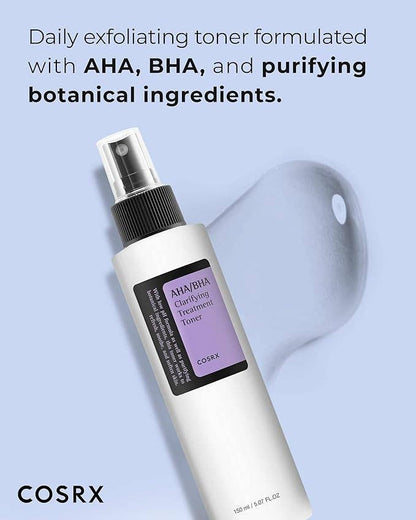 COSRX AHA/BHA Clarifying Treatment Toner 150ml – Gentle Daily Exfoliating Toner
