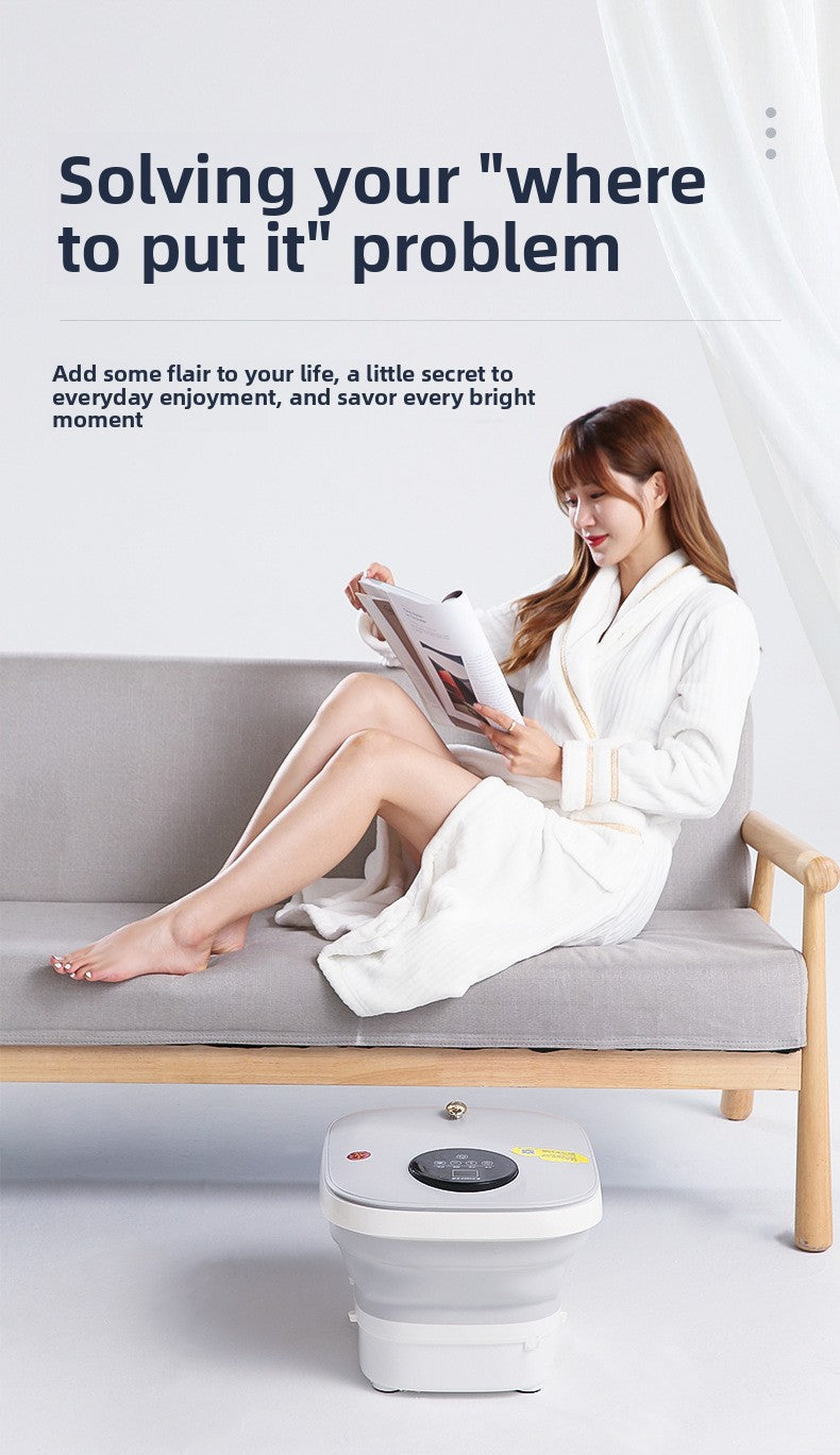 Foldable Electric Foot Spa Bath – Heated Collapsible Foot Soaker with Massage & Remote