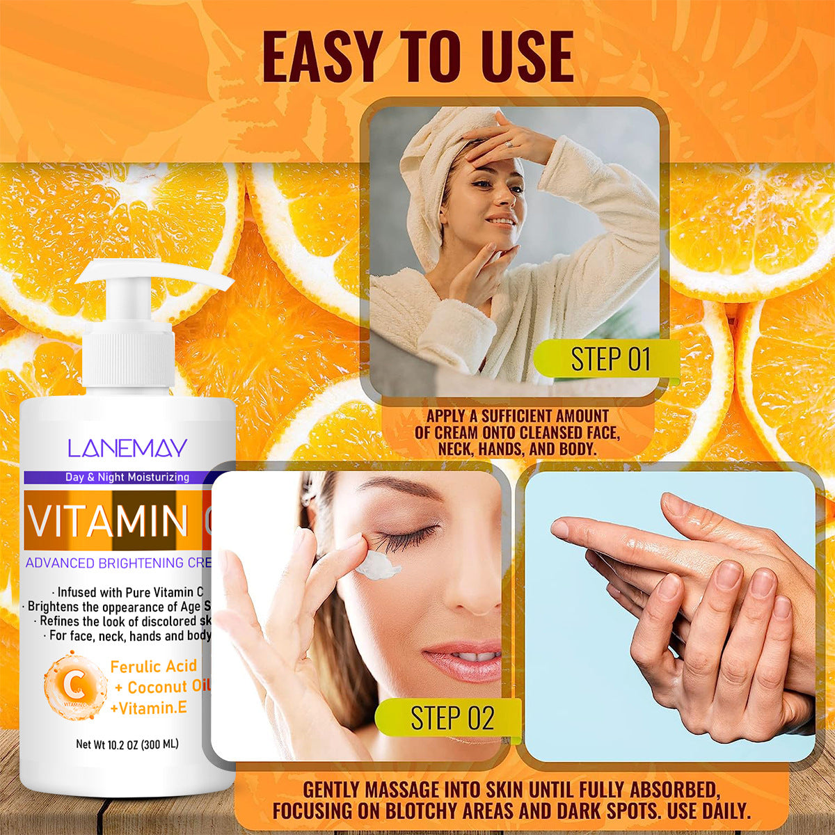 Vitamin C Kojic Acid Body Lotion 300g – Brightening, Hydrating & Firmin
