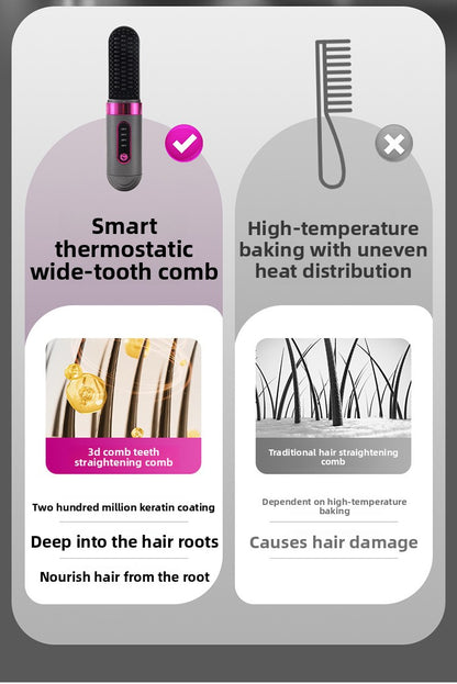 Wireless Negative Ion Hair Straightening Comb
