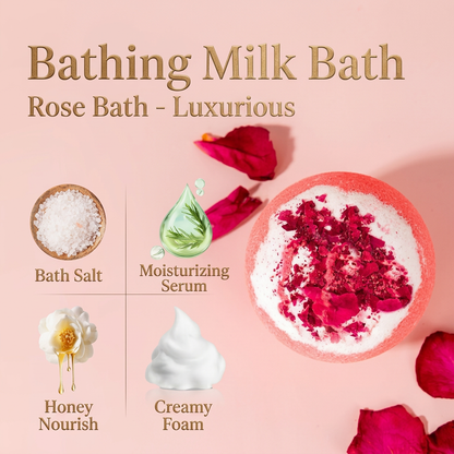 Dried Flower Bubble Bath Bomb – 100g Floating Bubble Ball with Essential Oils & Bath Salt